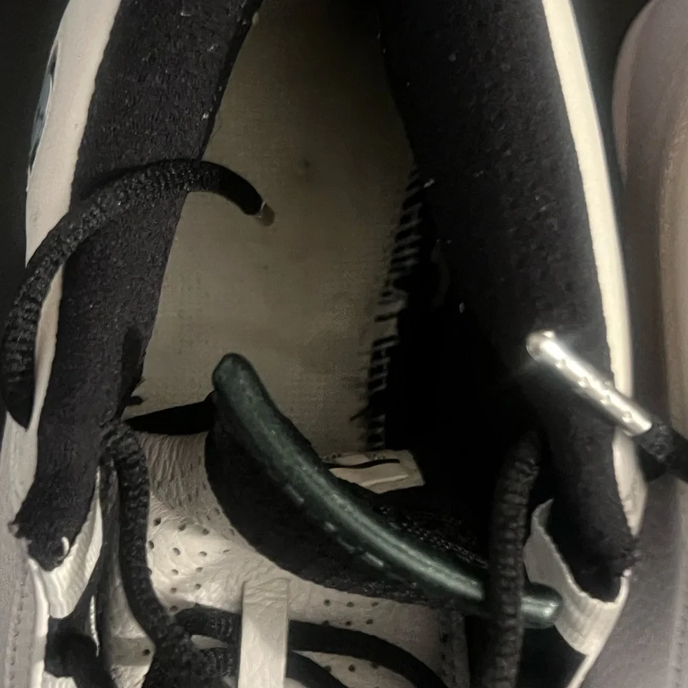 Jordan White and Black High-Top Sneakers with Leather Overlays - Picture 11 of 12